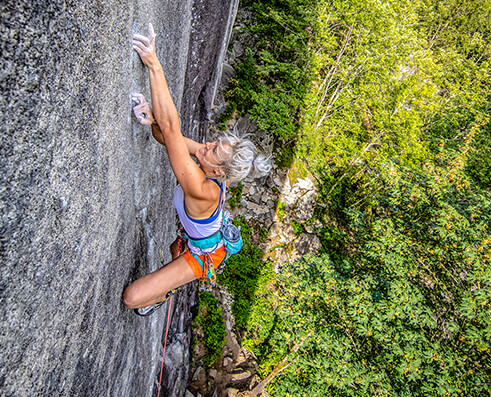 Brittany Goris climbing City Park, 5.13+