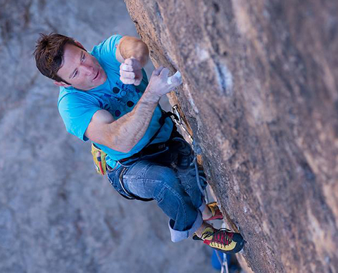 Climbing picture of MAXIM athlete Mike Doyle