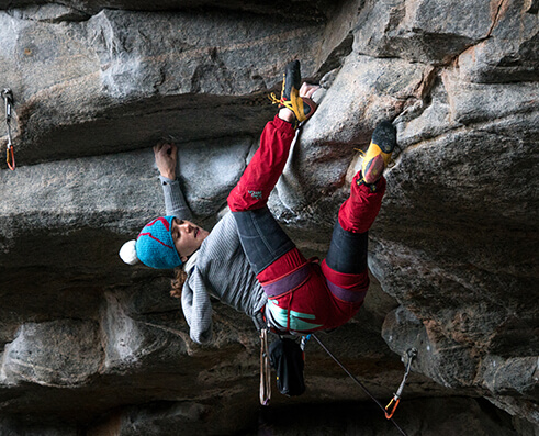 Climbing picture of MAXIM athlete Paige Claassen